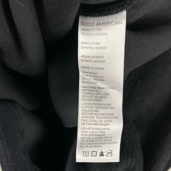 NWT GOOD AMERICAN Sherpa Fleece Cozy Boyfriend Sweatshirt Black - Size 1 Small